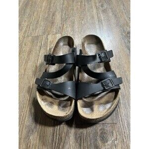 Birkenstock Salina Womens Shoes Size 40 US 9 Black Birkoflor Strappy Buckle Flat